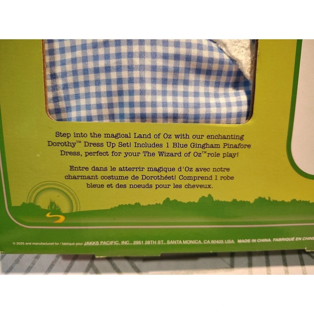 Wizard Of Oz Dorothy Costume Dress Up Set Jakks Pacific Size 4-6x +Accessory New